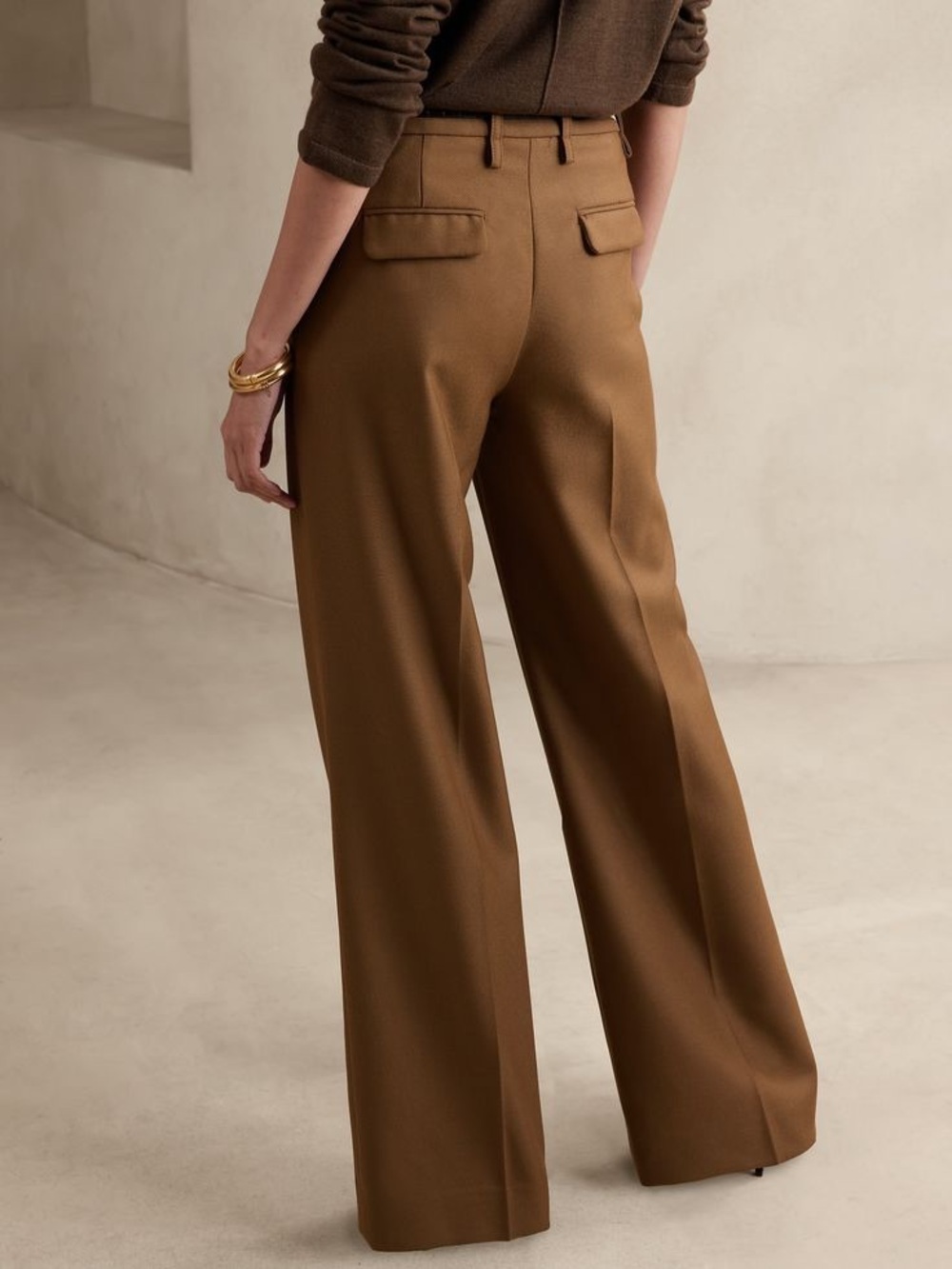 Banana Republic Lido Wide-Leg Trousers in Brown